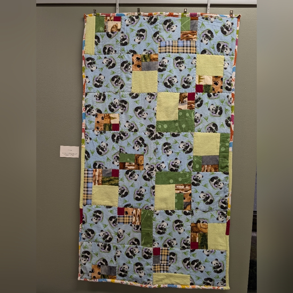 Soft Panda/Bear/Animal Flannel Baby Quilt, Bed or Tummy Time